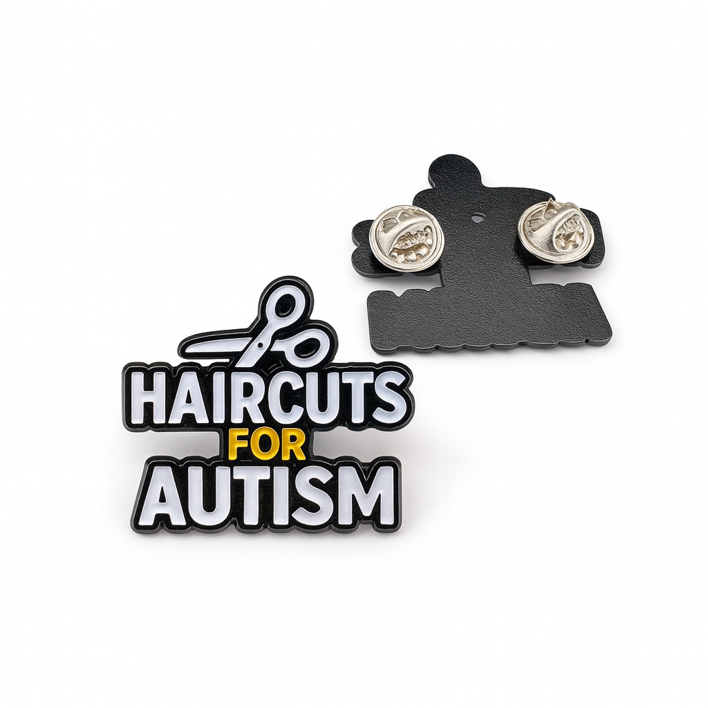 Haircuts for Autism Enamel Pin